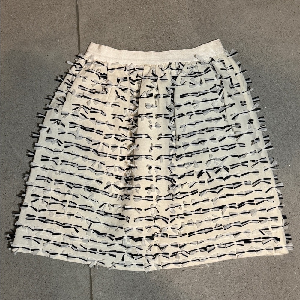 Ramune Piekautaite Black and White Bow Skirt